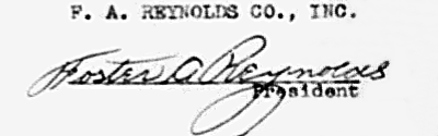 FA Reynolds signature